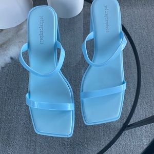 Jeffery Campbell Blue Jam block slides